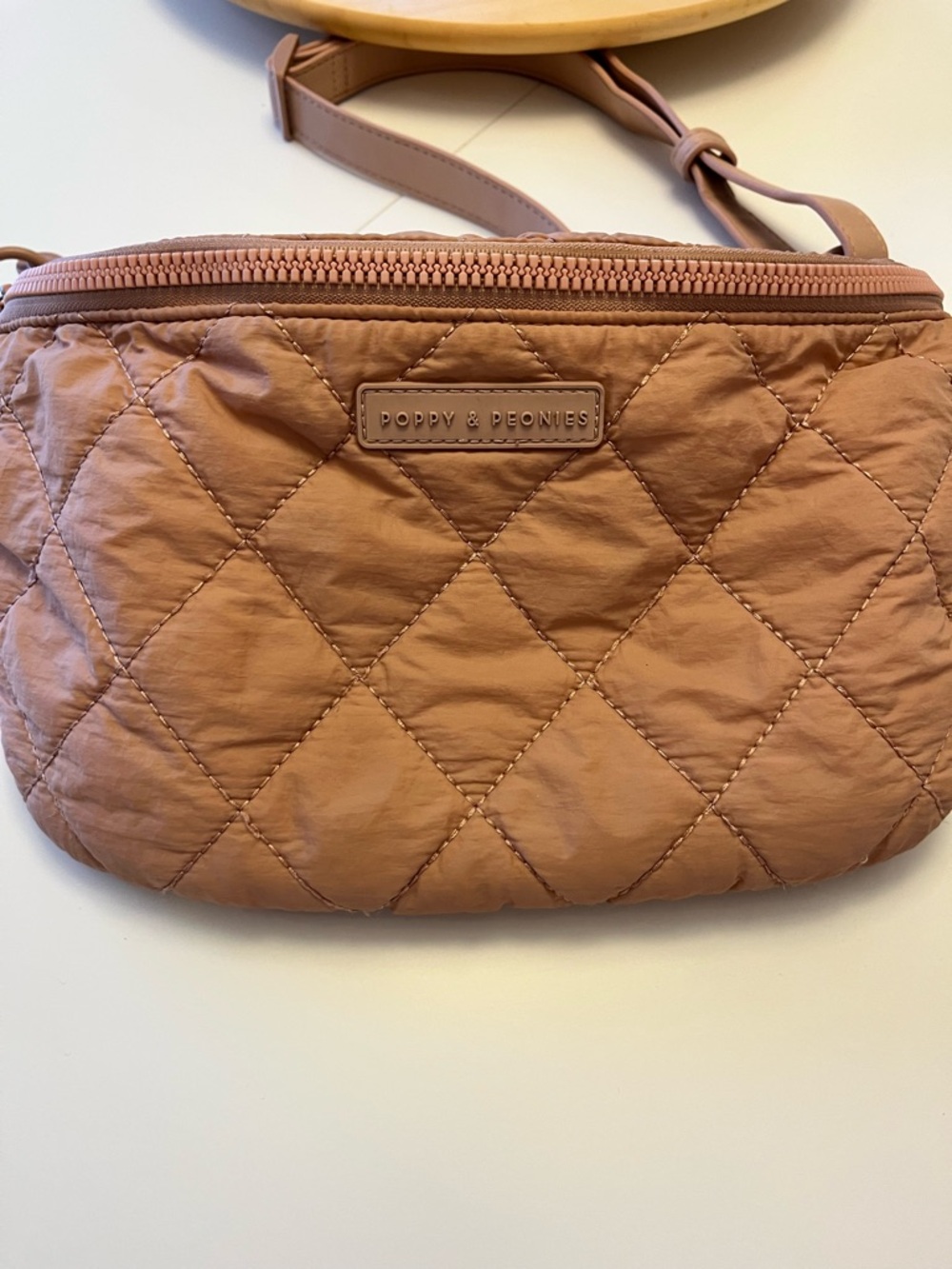 SOLD - Poppy & Peonies Quilted Sidekick in Blush - Picture 2 of 4